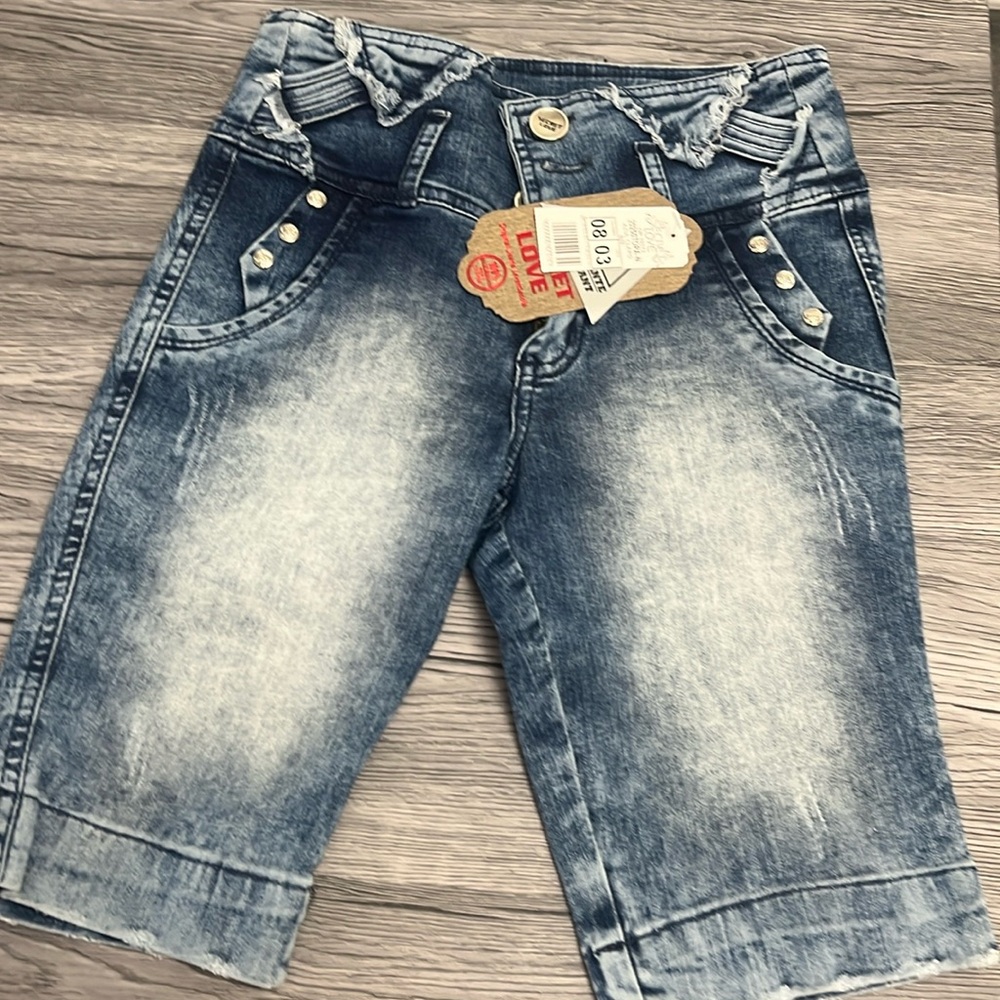 New Colombian butt lifter denim Bermuda for women size 3